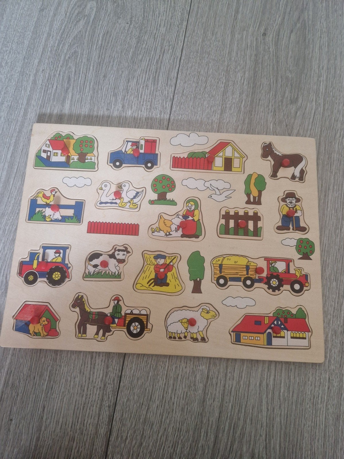 Houten boerderij puzzel voor kinderen, Ophalen of Verzenden, Gebruikt