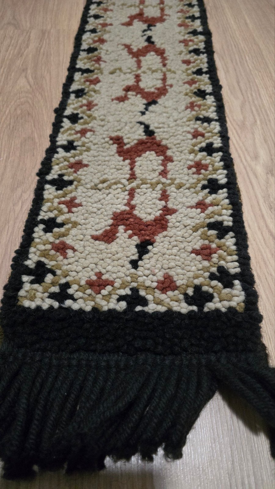 Vintage Wollen Wandkleed / Tafelloper Kamelen - Boho MCM, Ophalen of Verzenden