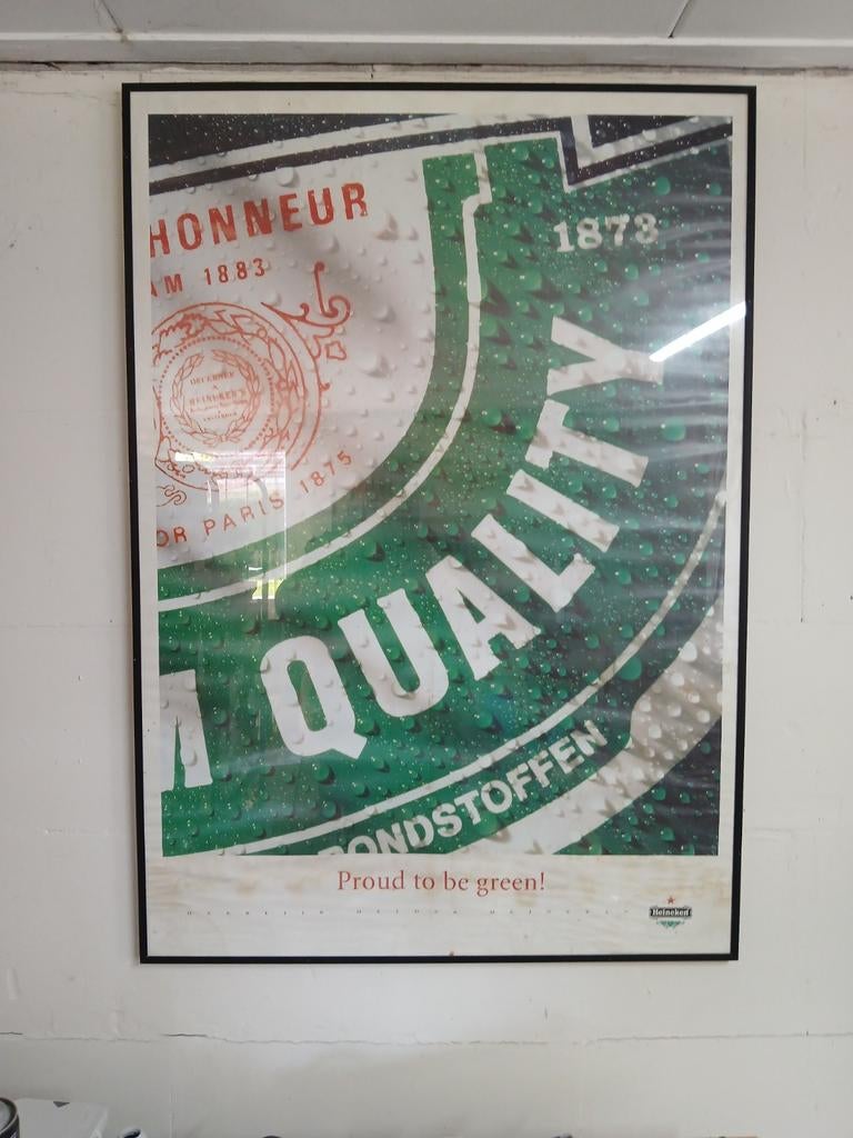 Heineken Reclame Poster in Lijst - 101x71 cm, Verzamelen, Posters, Ophalen of Verzenden