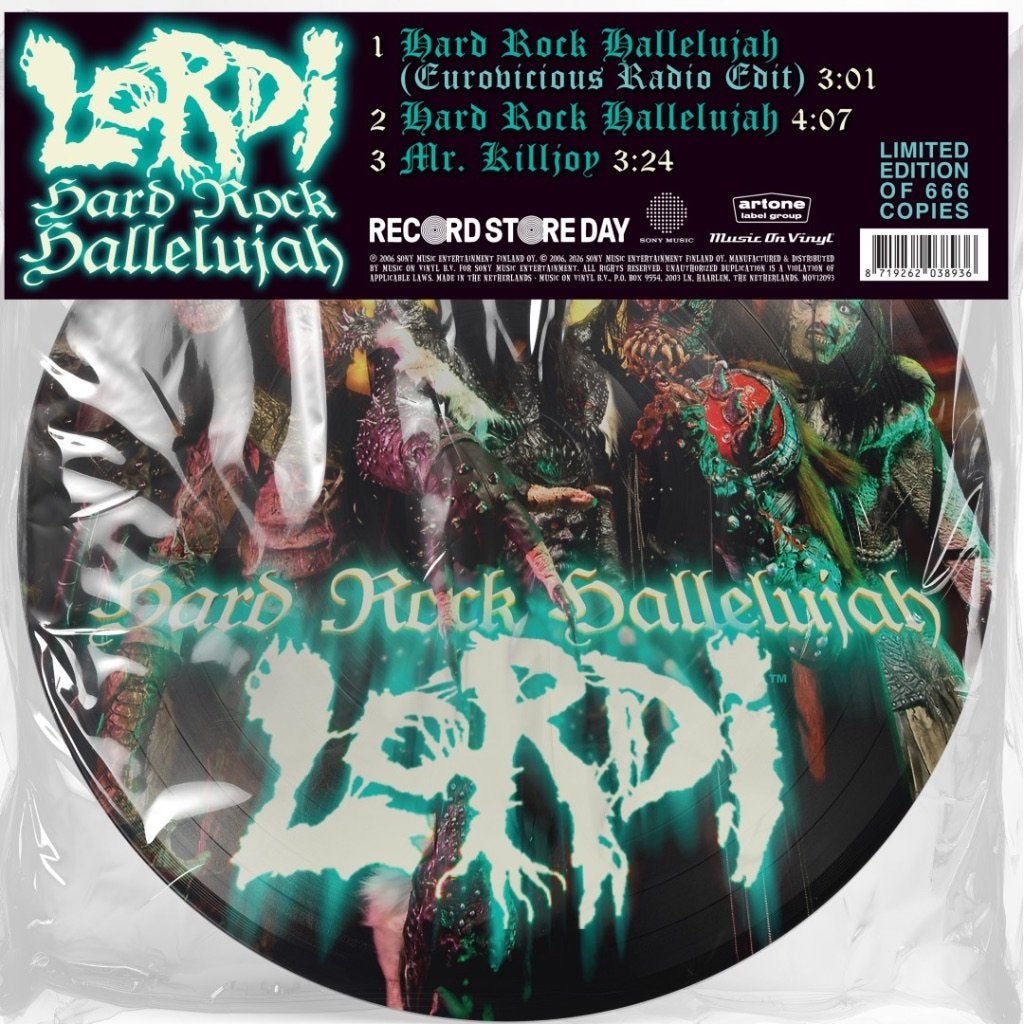 Vinyl Maxisingle Lordi Hard Rock Hallelujah RSD 2026 NIEUW, Cd's en Dvd's, Vinyl Singles, Picture disc, Ophalen of Verzenden, EP