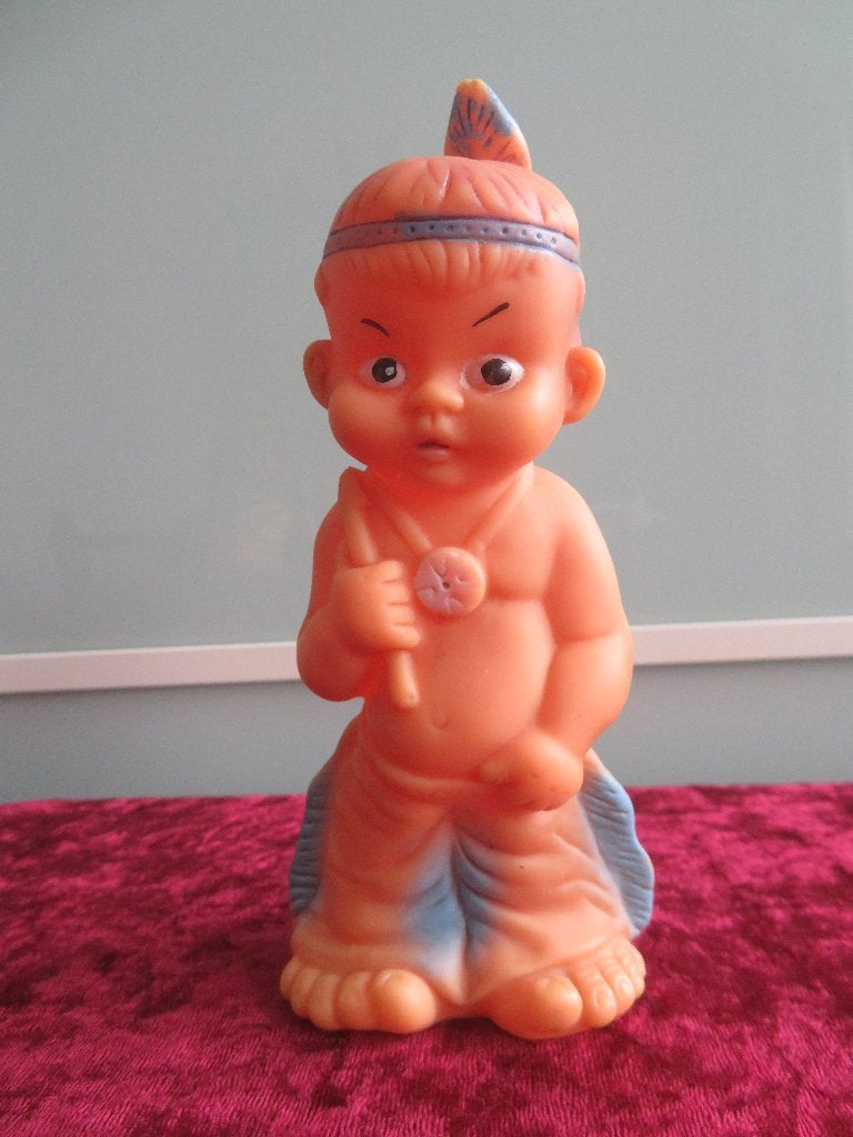 INDIAANTJE van RUBBERTOYS uit de jaren 70 met Piepgeluid, Ophalen of Verzenden