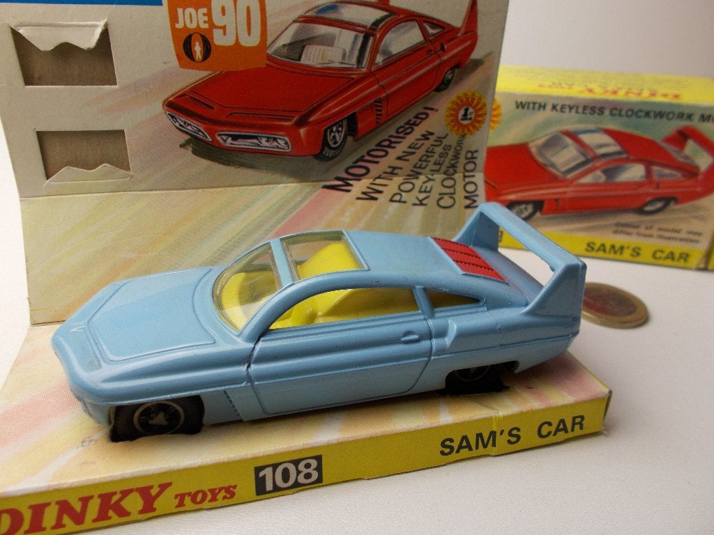 1967 Dinky Toys 108 SAM'S CAR Uit TVserie JOE 90 +DOOS! (C), Hobby en Vrije tijd, Modelauto's | 1:43, Ophalen of Verzenden, Zo goed als nieuw