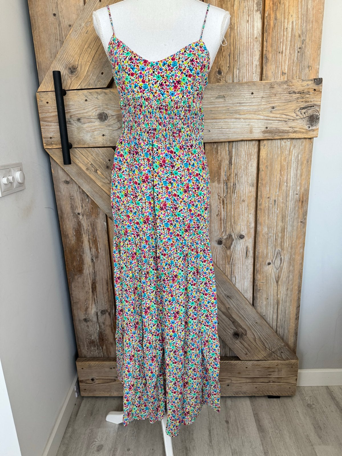 Zara Bloemen Maxi Jurk Maat M, Maat 38/40 (M), Meerkleurig, Ophalen of Verzenden, Zo goed als nieuw