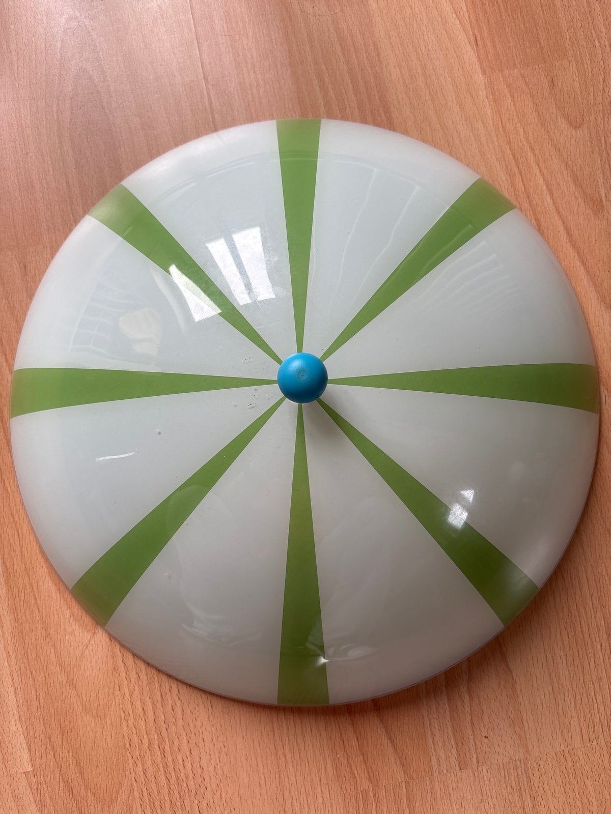 Plafonnière met poppetje in mandje - Luchtballon lamp, Ophalen, Gebruikt, Glas