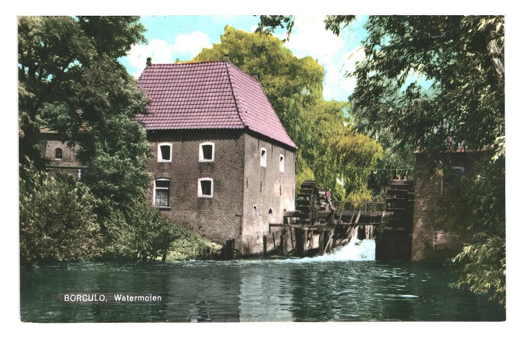 939686 Borculo Gld 1975 Watermolen Gelopen met postzegel