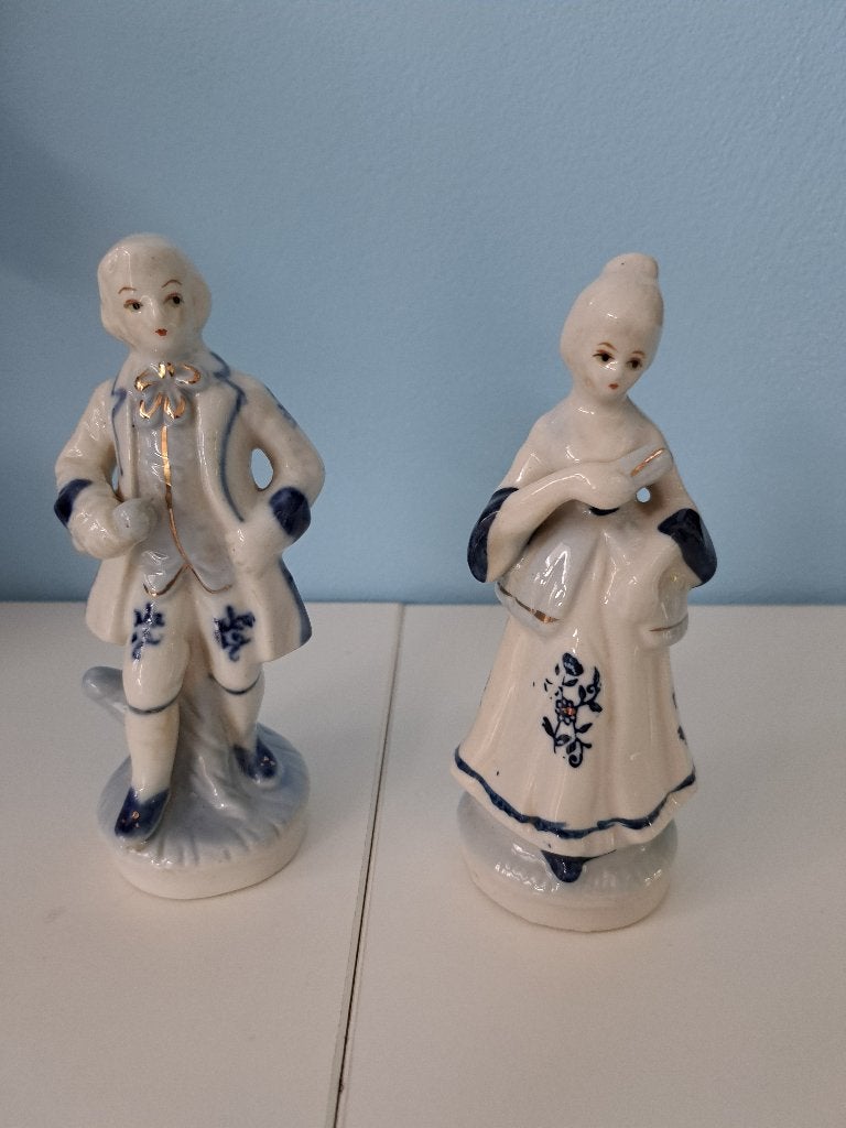 Beeldjes koppeltje, Verzamelen, Beelden en Beeldjes, Ophalen of Verzenden, Gebruikt, Mens