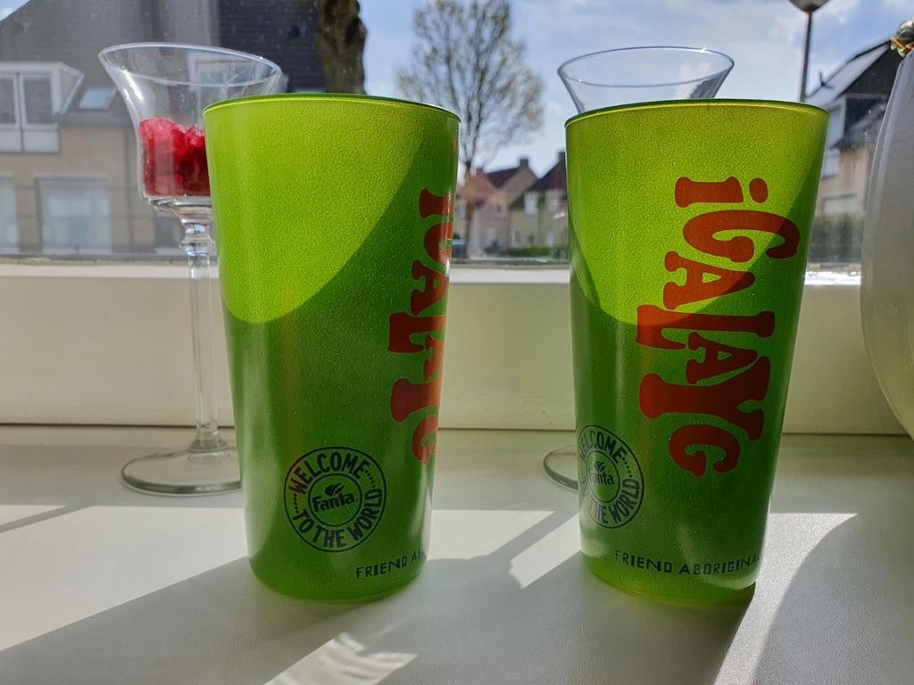 Fanta Glazen " welcome to the World ", Ophalen, Nieuw, Frisdrankglas