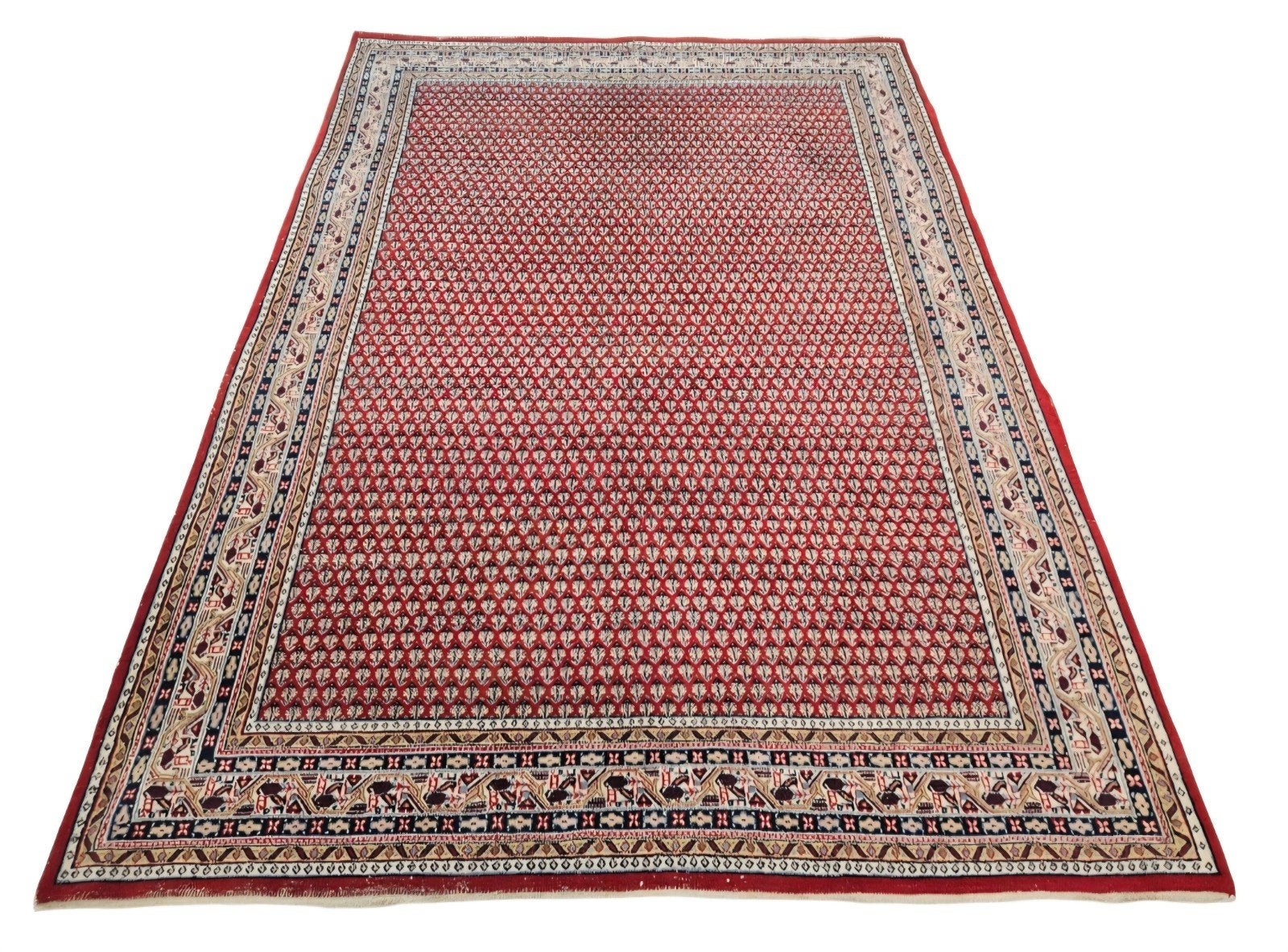 Prachtig Perzisch oosters wol tapijt Mir rood 200x285cm, 150 tot 200 cm, Blauw, 200 cm of meer, Ophalen of Verzenden