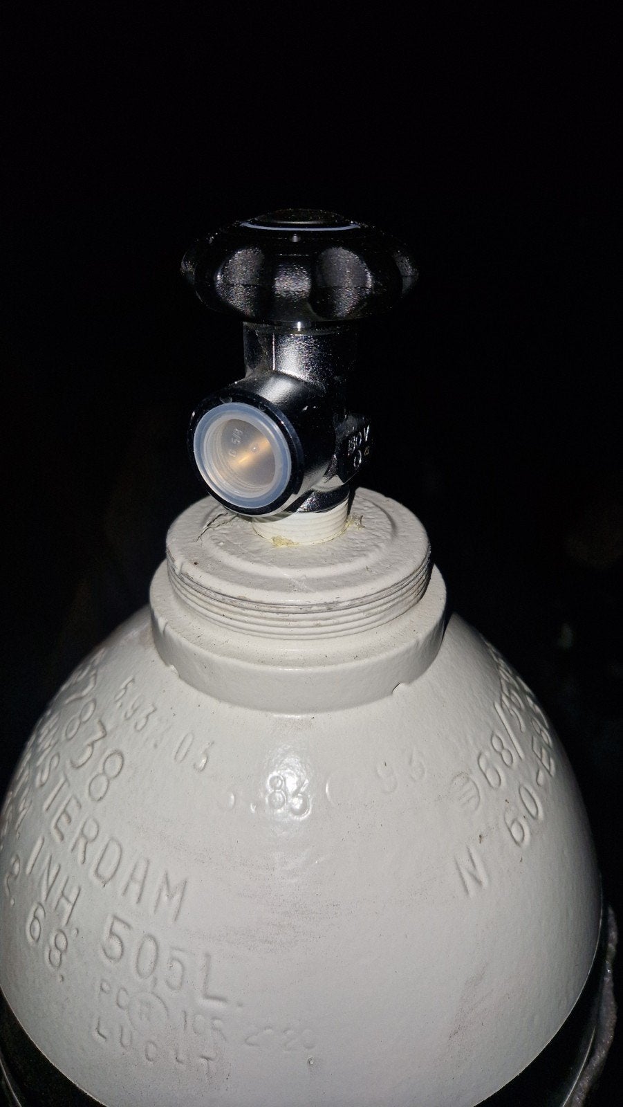 Foto 2 van 50l fles ademlucht 200bar. 4 stuks. Keur tot 2029.
