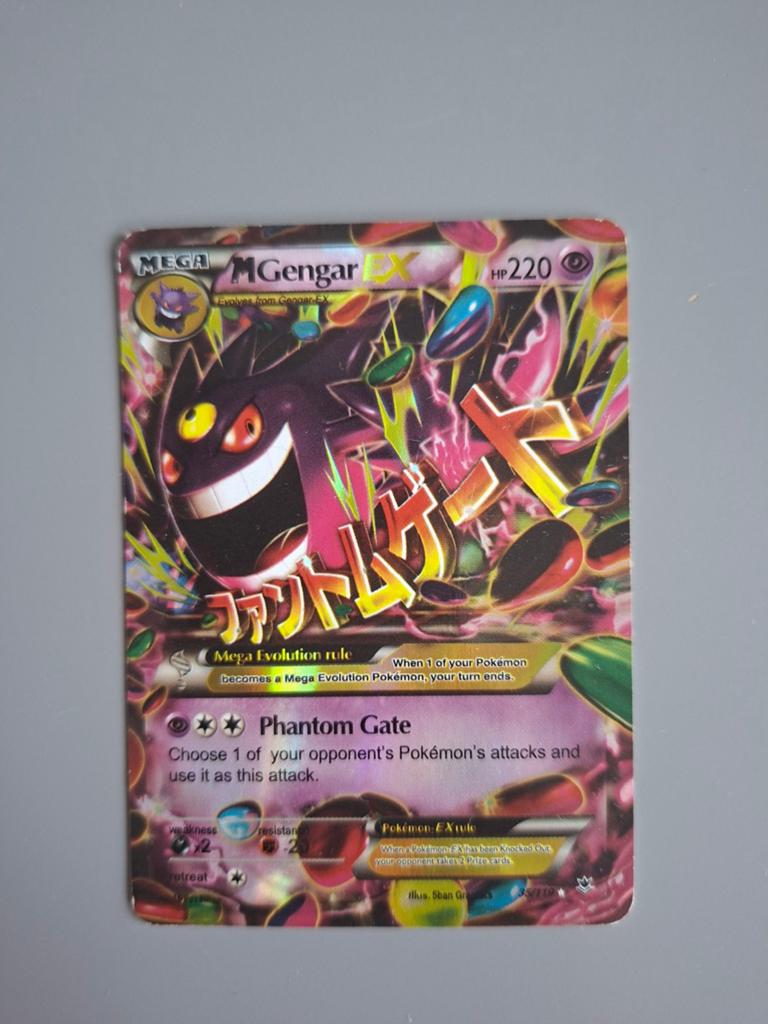 Mega M Gengar EX Pokémon kaart (Foil), Ophalen of Verzenden, Gebruikt, Losse kaart, Foil