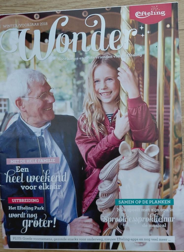 Efteling Wonder Magazine Winter/Voorjaar 2018, Verzamelen, Efteling, Ophalen of Verzenden, Gebruikt, Overige typen