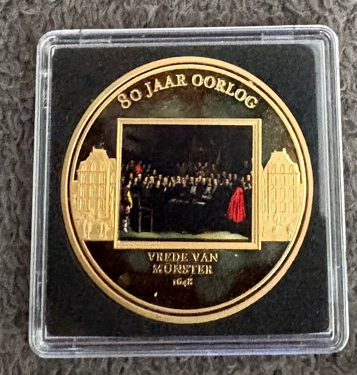 munt Rijksmuseum 1885 - 80 Jaar Oorlog Vrede van Muns, Koningin Wilhelmina, Losse munt, Goud, Overige waardes