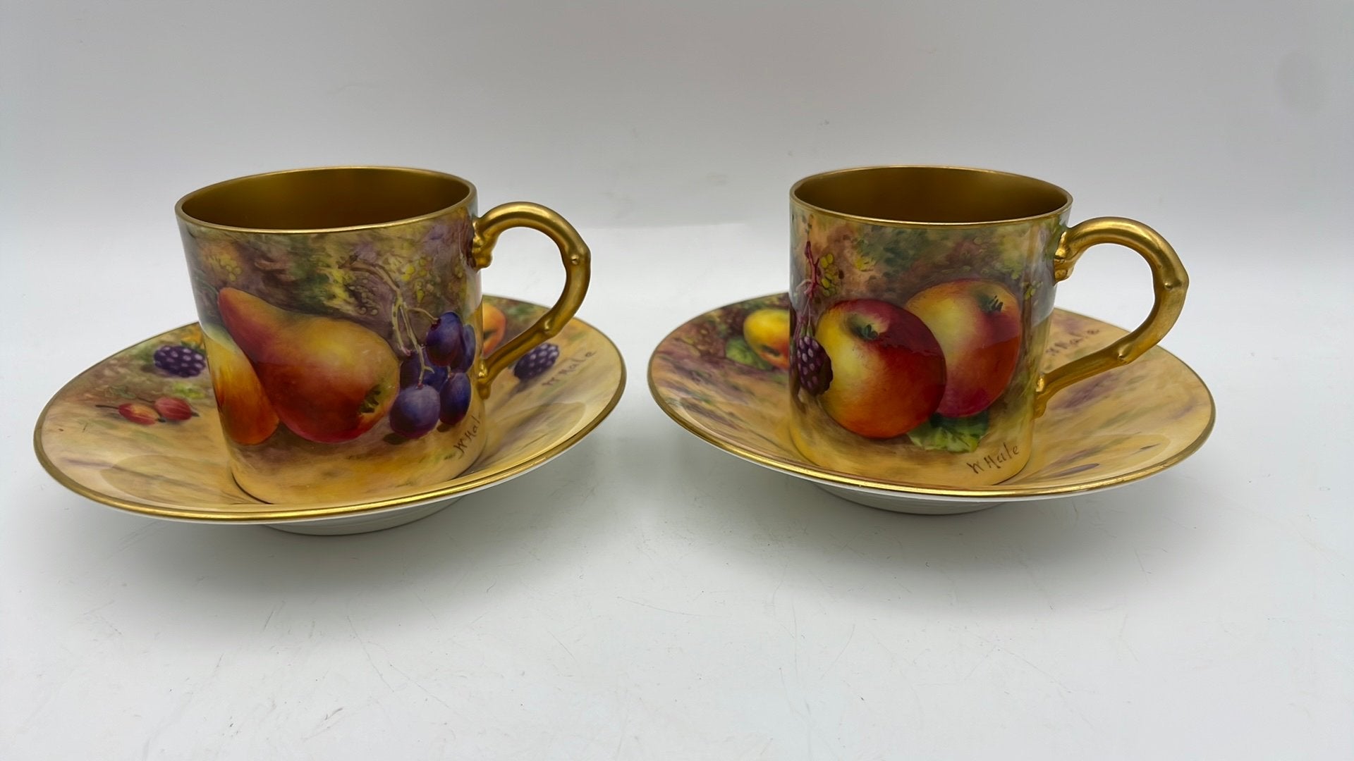 Royal Worcester fruit porseleinen kop en schotels England, Ophalen of Verzenden
