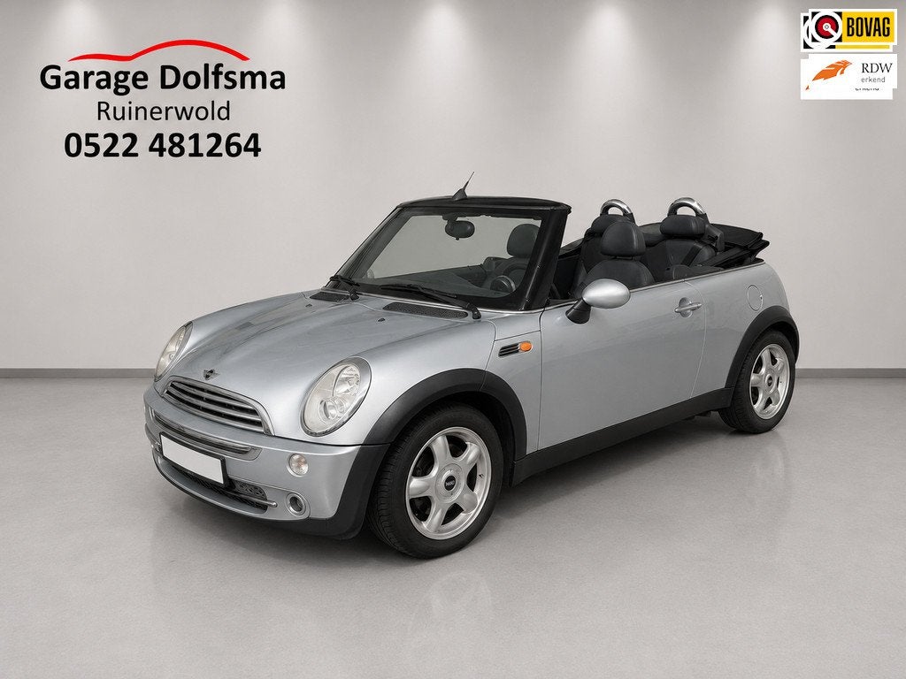 Mini Mini Cabrio 1.6 Cooper-100% onderhouden-prachtige auto-, Auto's, Mini, Gebruikt, Zwart, 4 cilinders, Cabriolet