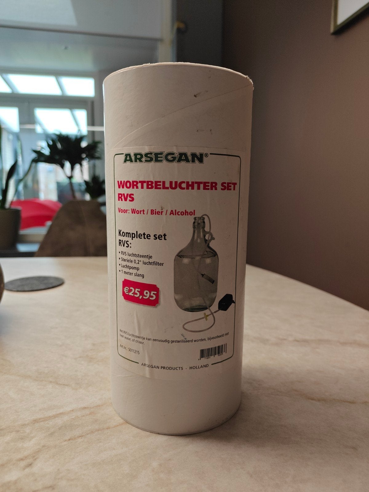 Arsegan Wortbeluchter Set RVS - Voor Wort, Bier, Alcohol, Ophalen of Verzenden, Zo goed als nieuw