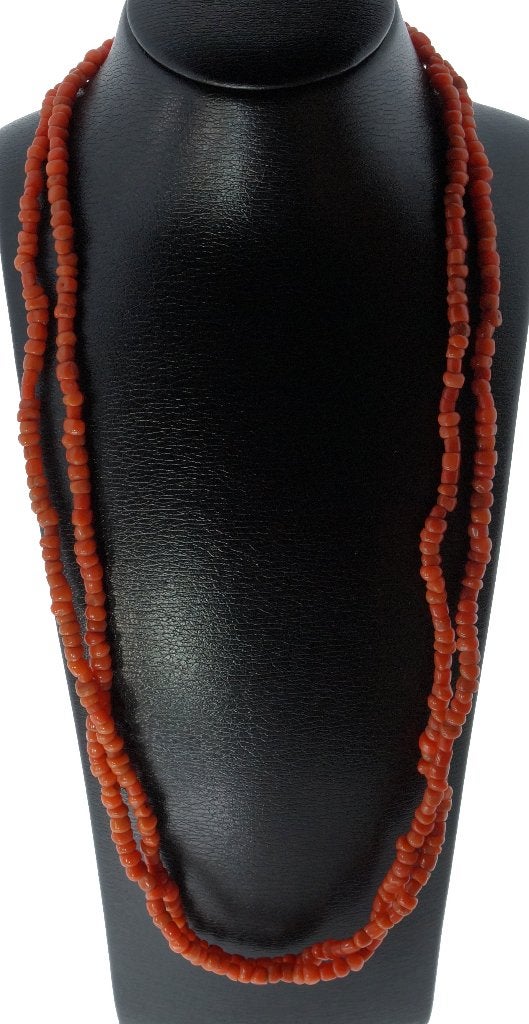 Sale Bloedkoraal antieke ketting 14k slot goud dames, Verzenden, Goud, Ketting, Met edelsteen
