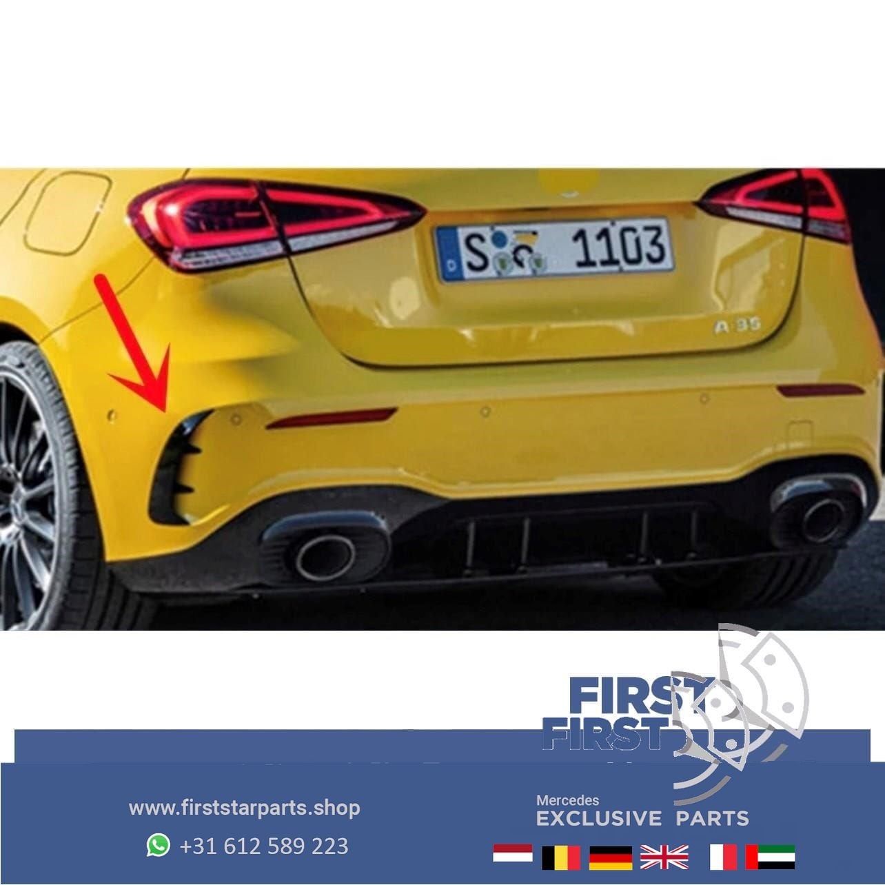 W177 A45 AMG ACHTERBUMPER AERO SPLITTER SET L/R 2018-2022 SP