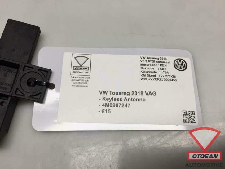 vw touareg 2018 vag keyless go antenne versterker 4m0907247, Gebruikt, Volkswagen, Volkswagen AG, Berliner Ring 2
38440  Wolfsburg, DE