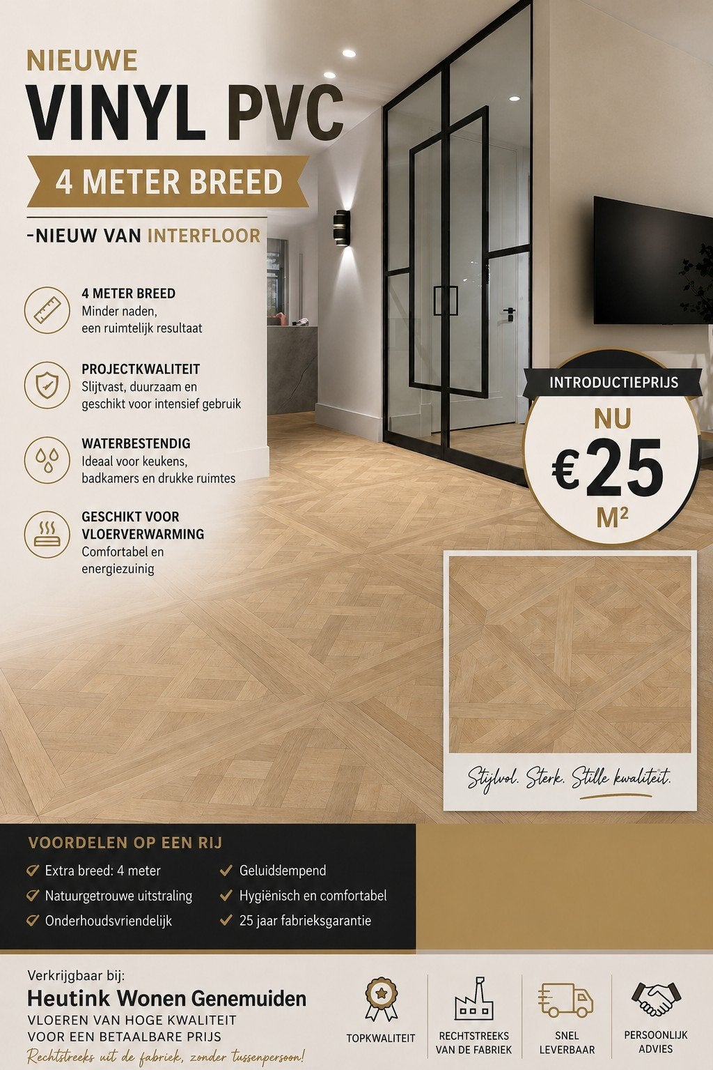 NIEUWE COLLECTIE VINYL PVC 

VINYL PVC-VLOEREN

• 4 meter br, Huis en Inrichting, Stoffering | Vloerbedekking, Ophalen, 75 m² of meer