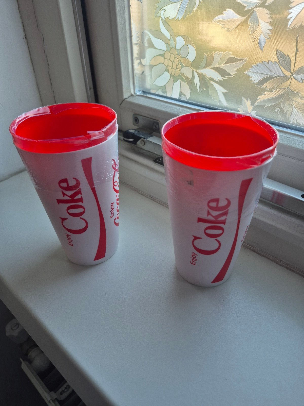 2 x 2 nieuwe plastic coca cola bekers, Ophalen of Verzenden, Nieuw, Gebruiksvoorwerp