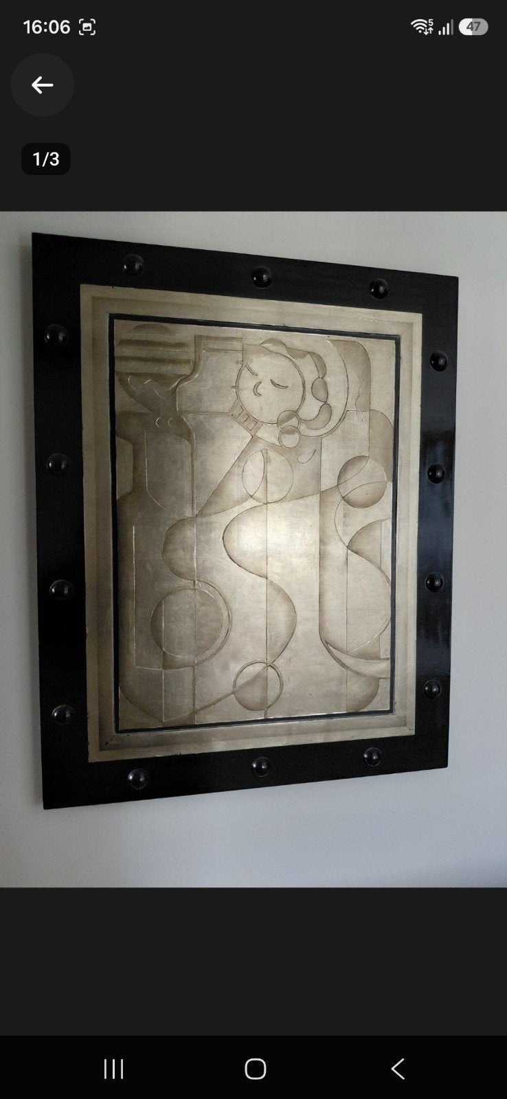 Kunst. Schilderij,  hout, abstract MOET WEG, Ophalen