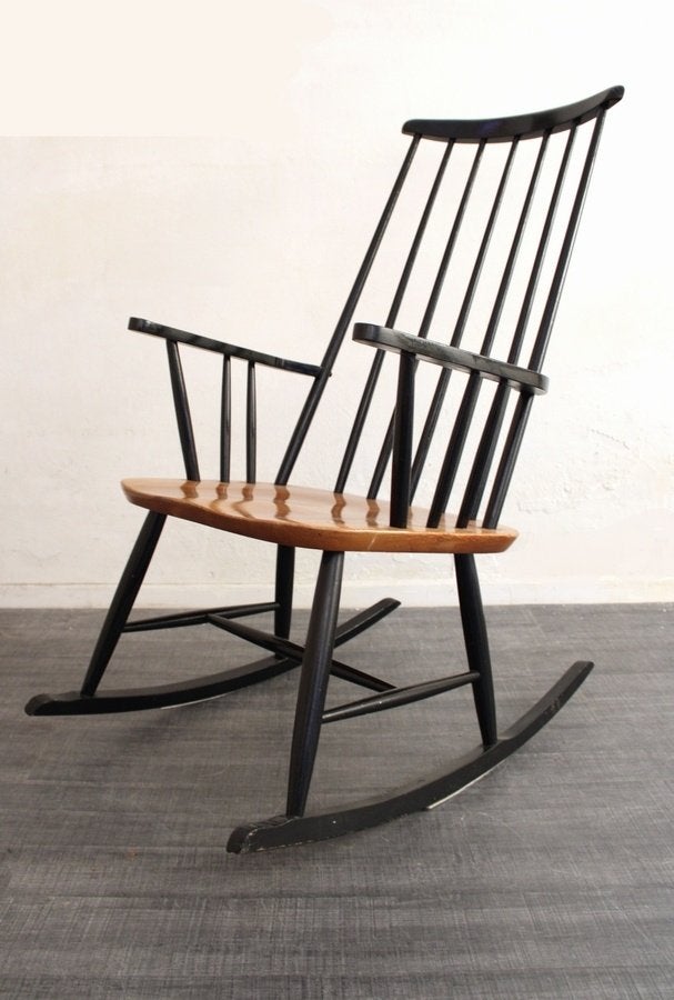 Scandinavische Jaren 60 schommelstoel atrb. Tapiovaara, Huis en Inrichting, Ophalen, Gebruikt, -, Deens Mid century vintage design