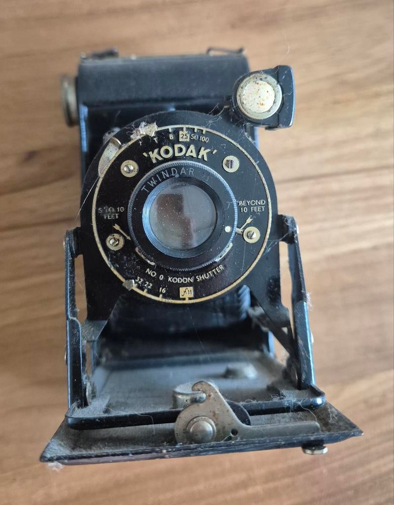 Vintage Kodak Twinar Vouwcamera - Decoratief item, Audio, Tv en Foto, Fotocamera's Analoog, Ophalen of Verzenden, Gebruikt, Compact