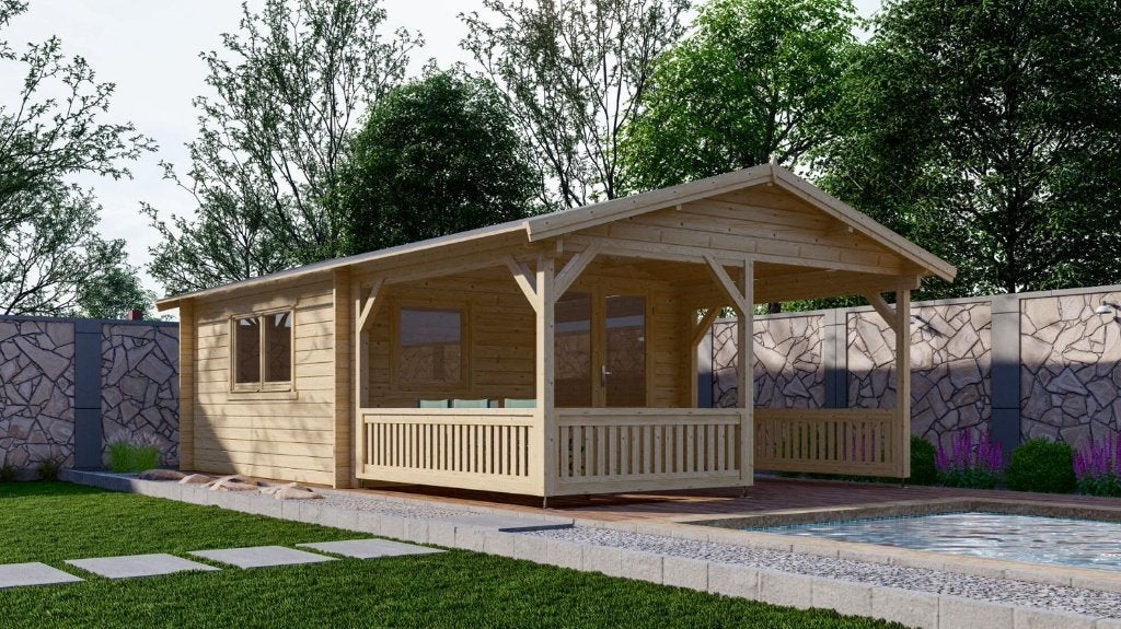 NIEUW Blokhut chalet 50mm: 54+3, Verzenden, Nieuw