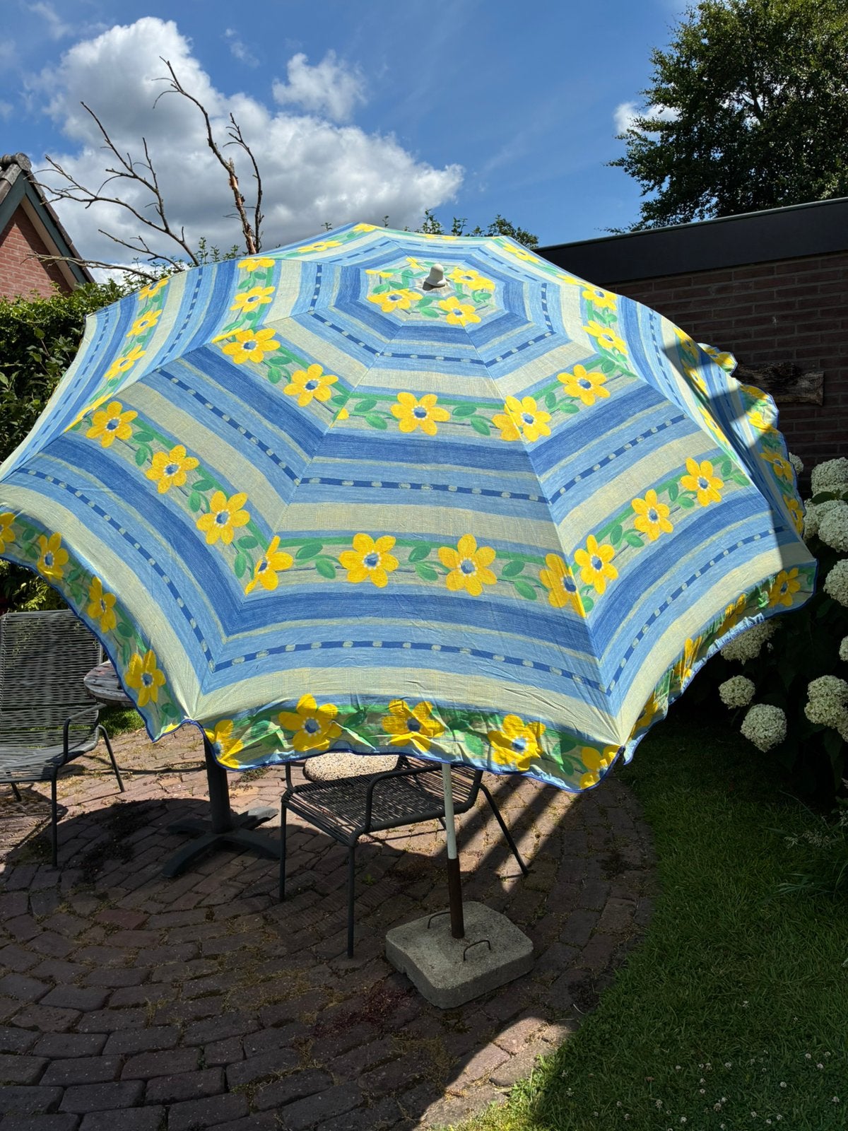 Grote Vintage parasol, Ophalen, Gebruikt, 1 tot 2 meter, Stokparasol