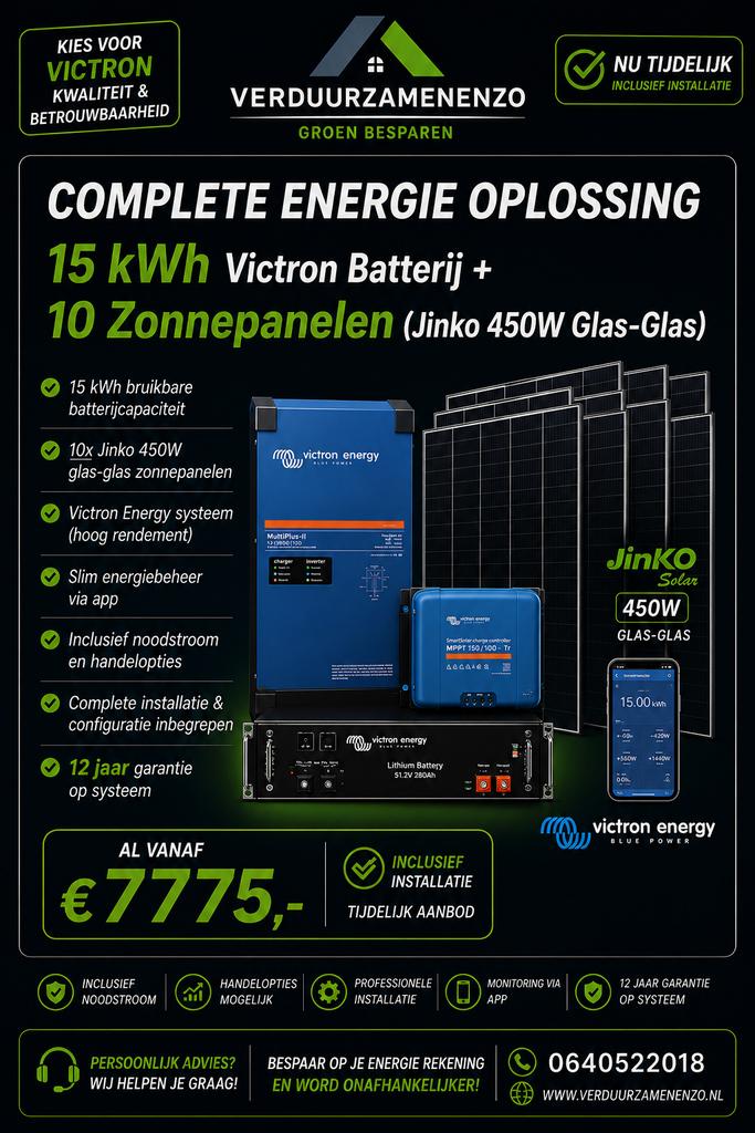 Victron thuisbatterij + zonnepanelen actie collectief, Ophalen of Verzenden