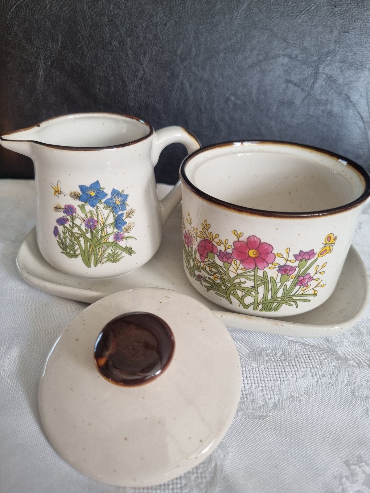 Wildflowers - Vintage roomstel met wilde bloemen decor, Keramiek, Overige typen, Vintage, Ophalen of Verzenden