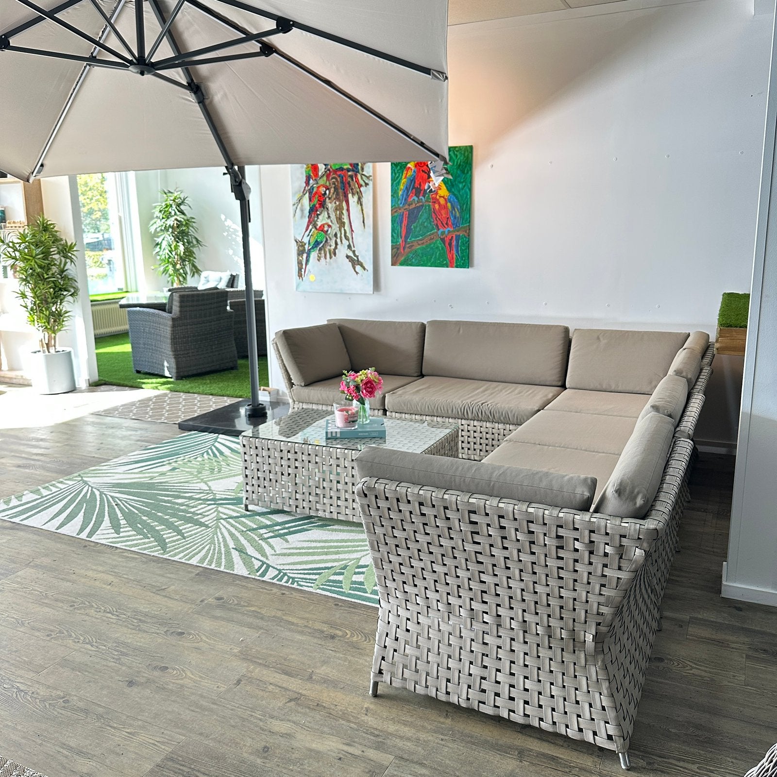 Apple Bee Loungeset / Tuinset – Grote Hoekset / Parasol, Gebruikt, ., Ophalen of Verzenden, .