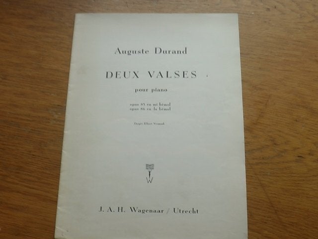 Auguste durand - deux valses - voor piano, Gebruikt, Klassiek, Ophalen of Verzenden, Artiest of Componist