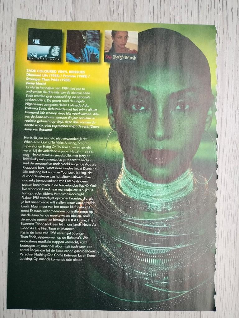 Tijdschrift artikel | Sade coloured vinyl reissues recensie, Verzenden, Zo goed als nieuw, Boek, Tijdschrift of Artikel