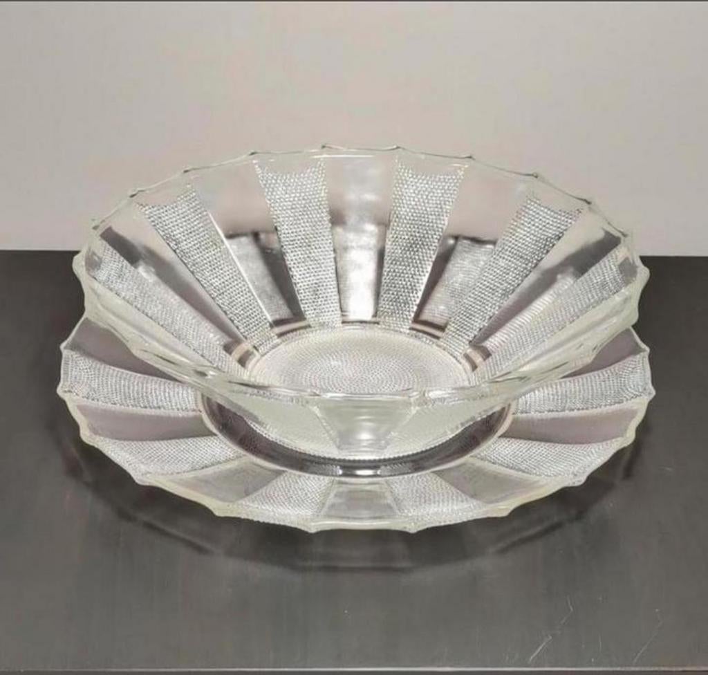 Art-déco coupe met onderbord, Ophalen of Verzenden