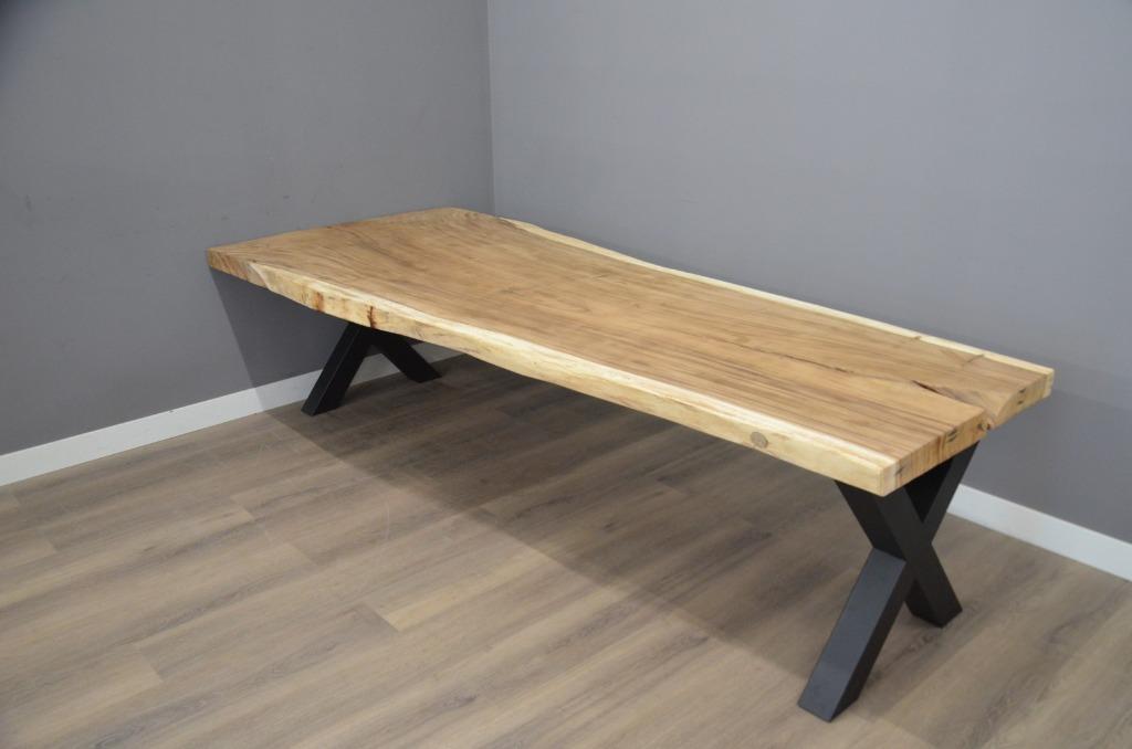 Suar Boomstamtafel 300 cm - 3 meter boomstamtafel, Huis en Inrichting, Tafels | Eettafels, Overige materialen, Ophalen of Verzenden
