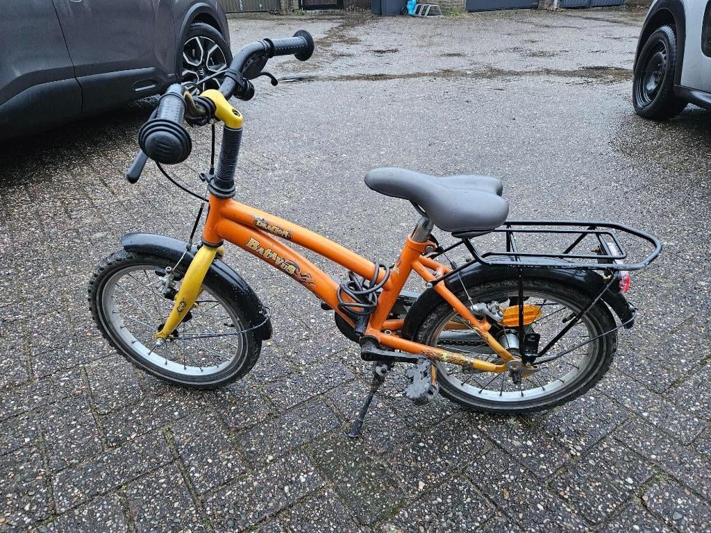 Batavus Dragon 16 inch kinderfiets – met bagagedrager – Velp, Ophalen, Gebruikt, 16 tot 20 inch, Batavus.