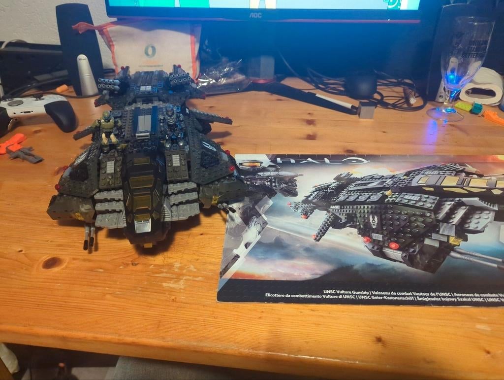 Halo mega bloks vulture gunship 38140, Kinderen en Baby's, Speelgoed | Bouwstenen, Ophalen, Zo goed als nieuw, Megabloks