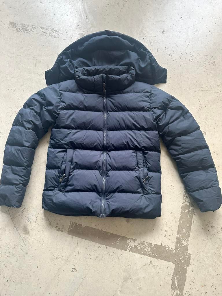 Pyrenex donsjack donkerblauw ZGAN 14 jaar, Ophalen of Verzenden, Zo goed als nieuw, Jongen of Meisje, Jas