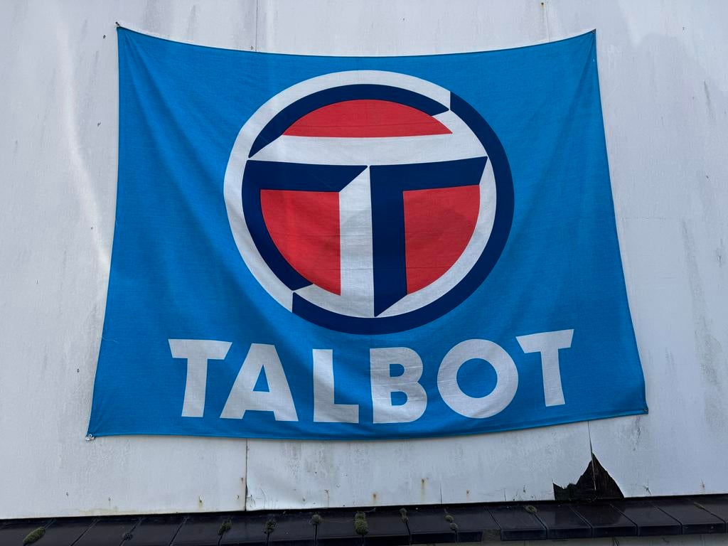TALBOT oude reclame vlag, Reclamebord, Gebruikt, ., Ophalen of Verzenden