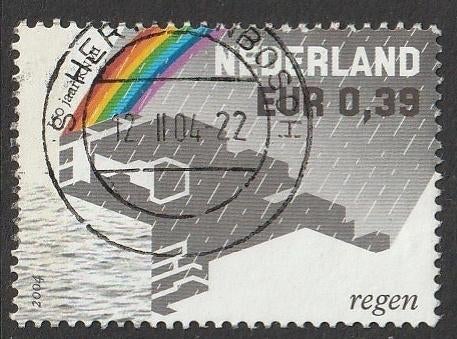 Nederland 2004 2248 KNMI Regen, Gest Den Bosch, Postzegels en Munten, Verzenden, Na 1940, Gestempeld