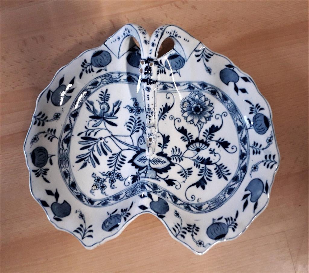 Brocante delfsblauw gerelateerde fruitschaal., Ophalen, Gebruikt, Porselein of Keramiek, Schaal
