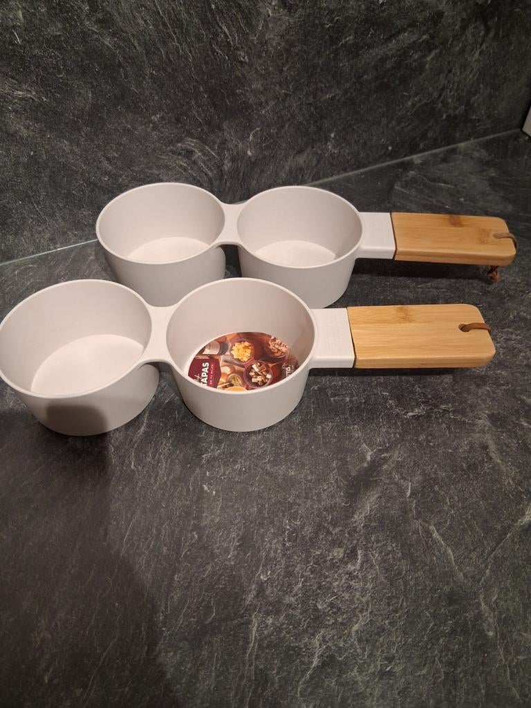 2 Gusta duo bakjes nootjes , saus ,  tapas schaaltjes, Ophalen, Overige materialen, Nieuw, Schaal of Schalen