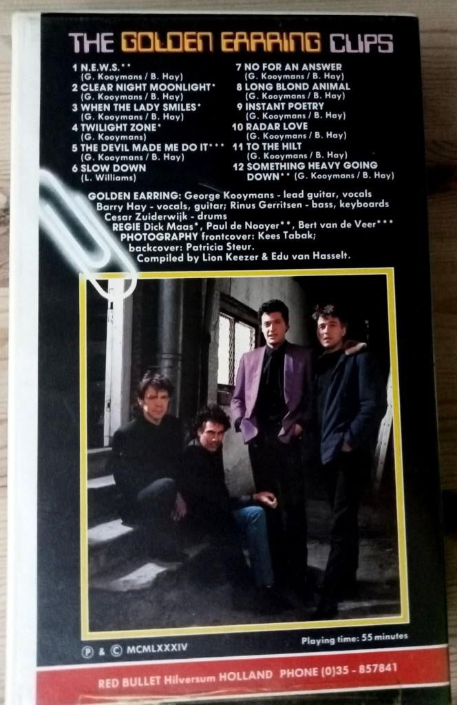 Golden Earring: the Clips. VHS video., Alle leeftijden, Ophalen of Verzenden, Zo goed als nieuw