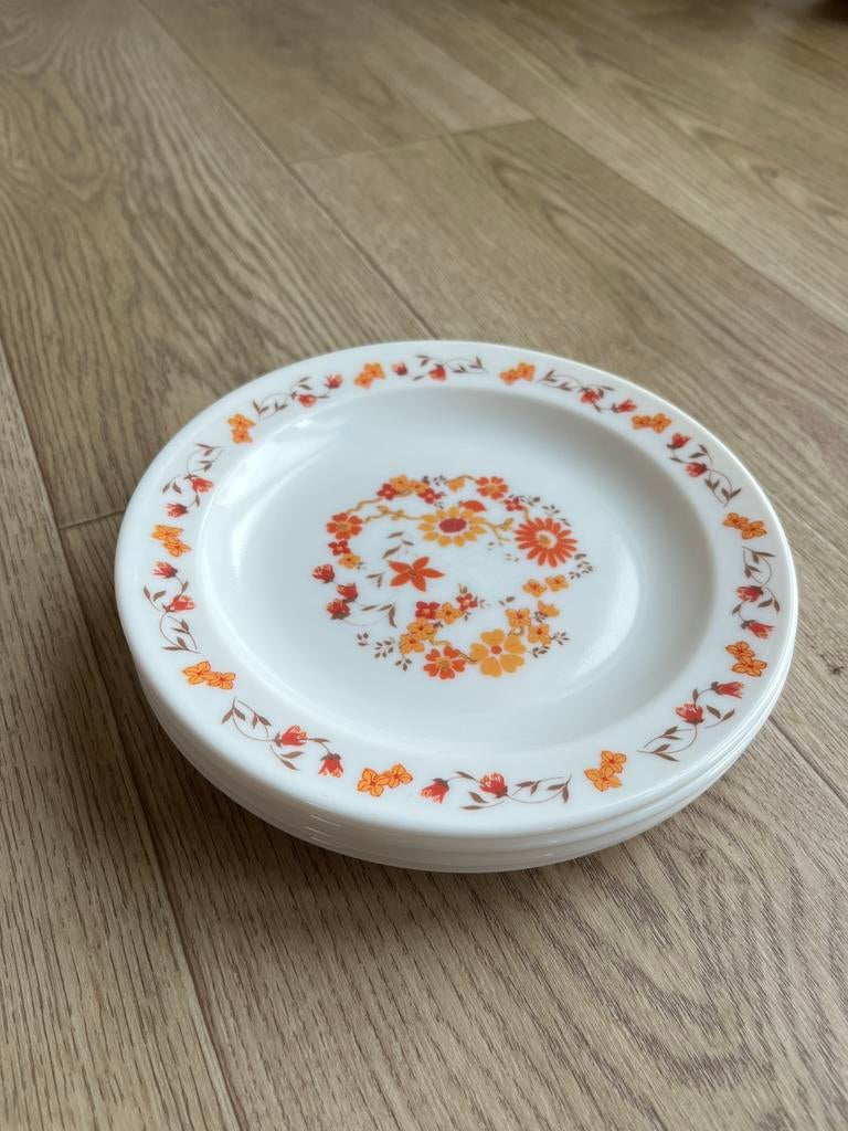 Vintage Arcopal France 1970 ontbijtborden, Antiek en Kunst, Antiek | Servies los, Ophalen of Verzenden