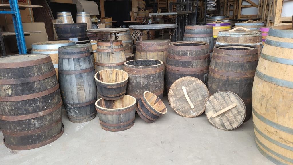 whiskyvat wijnvat regenton planten bak olijfboom palmboom, Met kraantje, 150 liter of meer, Ophalen of Verzenden, Zo goed als nieuw