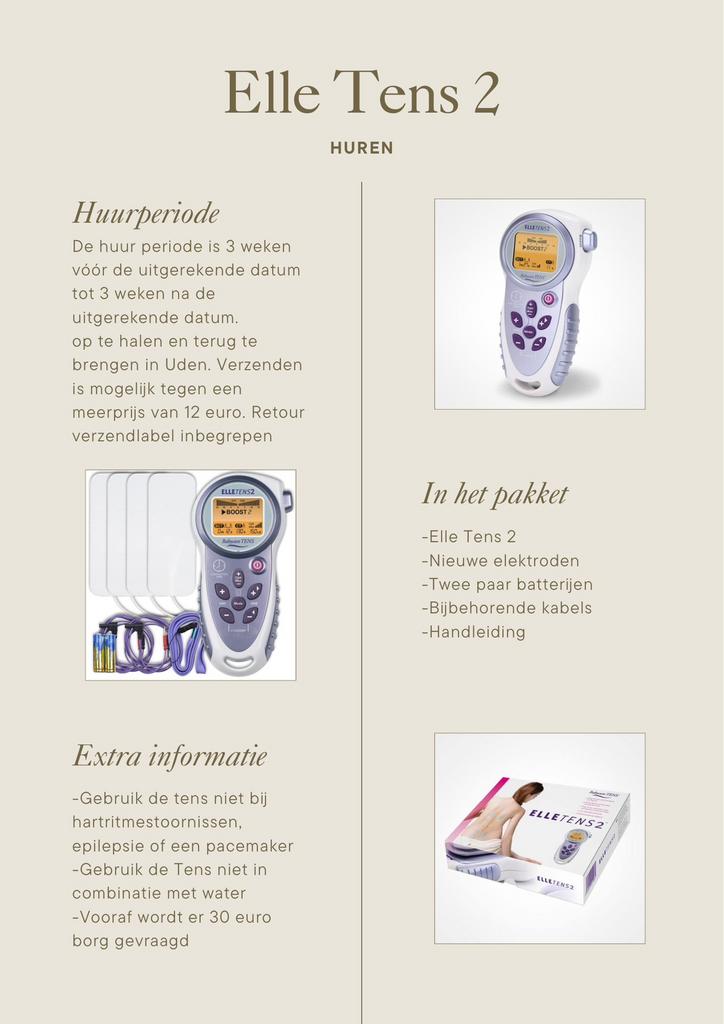 Elle Tens 2 te huur - ideaal voor tijdens de bevalling, Ophalen of Verzenden, Zo goed als nieuw, Overige typen