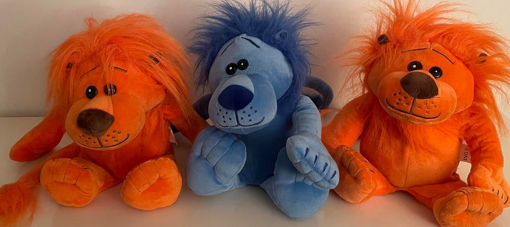 Spaarpot voor 3 kinderen van de postbank blauw en oranje, Ophalen of Verzenden, Zo goed als nieuw, Overige thema's