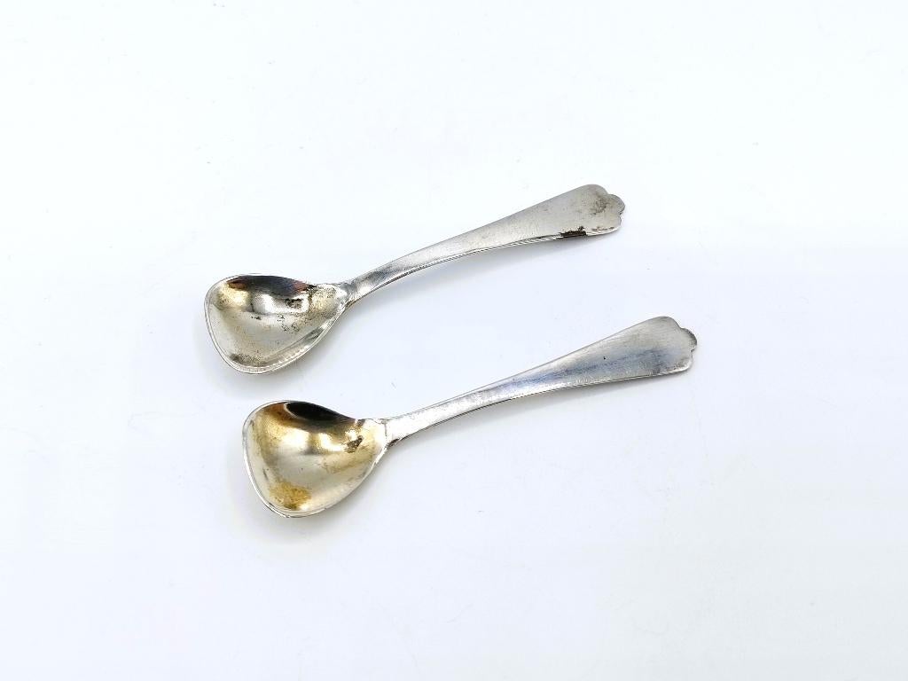2 Zilveren zoutlepels, 925, Verzenden, Zilver