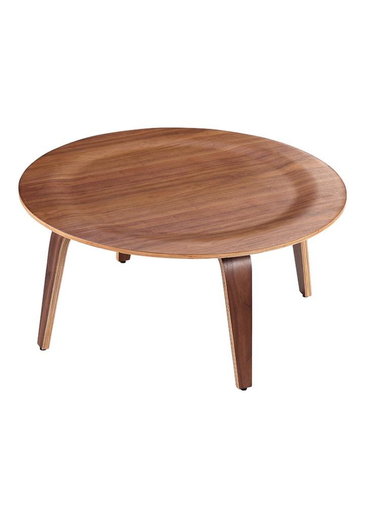 Eames Salontafel, CTD walnoot plywood DD (nieuw), 100 tot 150 cm, Rond, Nieuw, 50 tot 100 cm